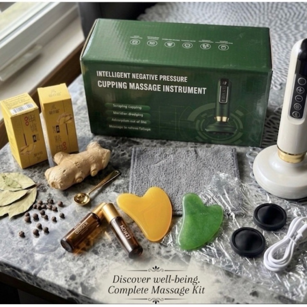 Uojojop Electric Cupping Massager Anti-Cellulite Body Sculpting Tool 12 Modes